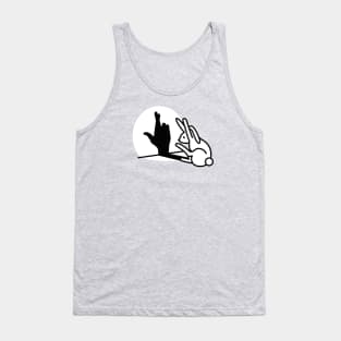 Rabbit shadow hand crossed fingers hand sign liar Tank Top